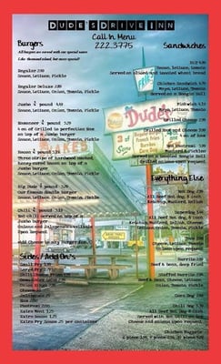 Menu photo 7 Dudes Drive Inn Redding, CA Menu photo 7 Dudes Drive Inn Redding, CA
