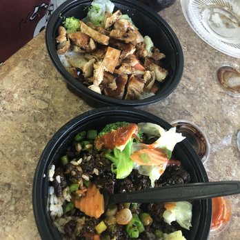 WaBa Grill - Keep in mind I cut the chicken in small pieces to look like more, and meat. :) - Fast Food Near Me - Los Angeles, California WaBa Grill - Keep in mind I cut the chicken in small pieces to look like more, and meat. :) - Fast Food Near Me - Los Angeles, California