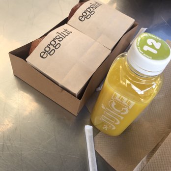 Eggslut - Bacon, Egg & Cheese and juice from the place next door - Breakfast & Brunch Near Me - Los Angeles, California