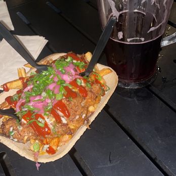 Brewery X - pulled pork fries and huckleberry seltzer - Breweries Near Me - Anaheim, California Brewery X - pulled pork fries and huckleberry seltzer - Breweries Near Me - Anaheim, California