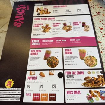 Saucy by KFC - Menu - Fast Food Near Me - Winter Park, Florida Saucy by KFC - Menu - Fast Food Near Me - Winter Park, Florida