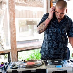 TopShelf Bartenders and Event Planning - Eric on the turn tables