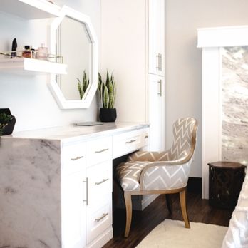 Prime Granite Works - Main Bedroom, Marble Makeup Desk & Translucent Headboard - Kitchen & Bath Near Me - Denver, Colorado