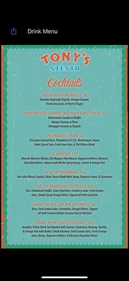 Menu photo 3 Tony's Siesta San Antonio, TX Menu photo 3 Tony's Siesta San Antonio, TX