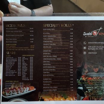 Sushi World by Oishii - Full sushi menu - Ramen Near Me - Burlington, North Carolina