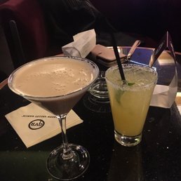 Chocolate martini and martini on the rocks. Chocolate martini and martini on the rocks.