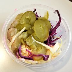 Sizzle Falafel Bar & Shawarma - A little coleslaw/red cabbage/pickles