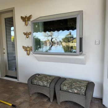 Painting Queen - After pic ... (stucco repair around garden window and fresh paint) - Painters Near Me