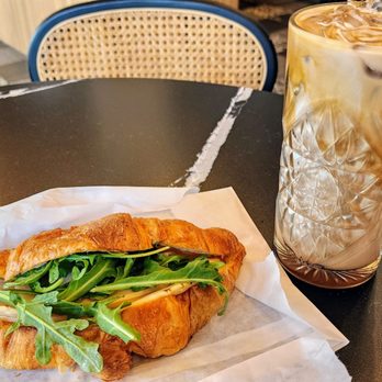 The Usual - Turkey & Havarti Croissant and 16oz iced mocha (9/21/24) - Coffee & Tea Near Me - Seattle, Washington