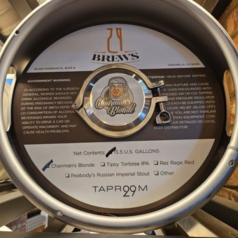 Taproom 29 - Chairman's blonde. Really good. - New American Near Me - Coachella, California