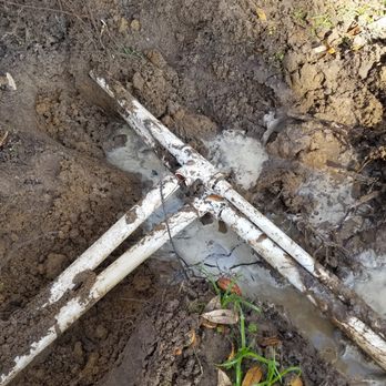 Tip Top Tree Experts - Two broken pipes right where he parked the truck - Tree Services Near Me Tip Top Tree Experts - Two broken pipes right where he parked the truck - Tree Services Near Me