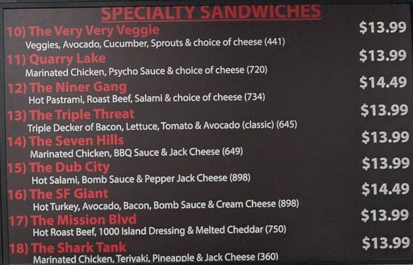 Menu photo 4 The Sandwich Spot Union City, CA