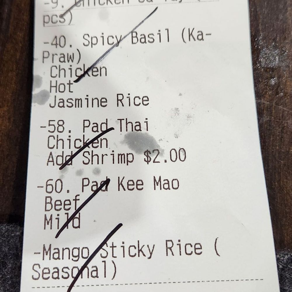 Bangkok Broiler - The bill, price very reasonable - Thai Near Me - Hesperia, California
