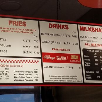 Five Guys - Menu - Burgers Near Me - Grovetown, Georgia