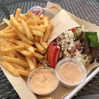 Lemon Zest Cafe - beef gyro + fries. - Mediterranean Near Me - Glendale, California Lemon Zest Cafe - beef gyro + fries. - Mediterranean Near Me - Glendale, California