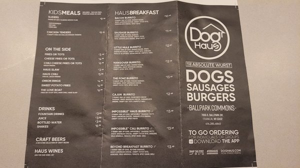 Menu photo 5 Dog Haus Franklin, WI