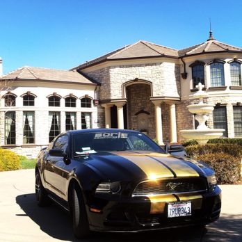 Alphawerks - Chrome Gold Rally Stripes on V6 Mustang 2014 - Vehicle Wraps Near Me - Santa Clara, California Alphawerks - Chrome Gold Rally Stripes on V6 Mustang 2014 - Vehicle Wraps Near Me - Santa Clara, California