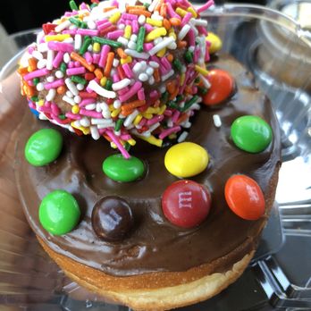 Donutgram - M&M Chocolate Donut with a Sprinkle Donut Hole - Donuts Near Me - Escondido, California Donutgram - M&M Chocolate Donut with a Sprinkle Donut Hole - Donuts Near Me - Escondido, California
