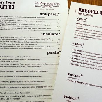 La Pappardella - Gluten free menu - Italian Near Me - Valencia, V La Pappardella - Gluten free menu - Italian Near Me - Valencia, V
