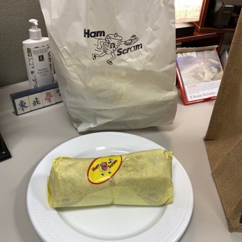Ham 'n Scram - Decent size burrito... heavy too! - Breakfast & Brunch Near Me - Westminster, California Ham 'n Scram - Decent size burrito... heavy too! - Breakfast & Brunch Near Me - Westminster, California