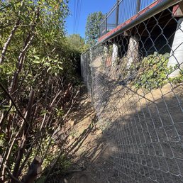 Hillside chain link fence