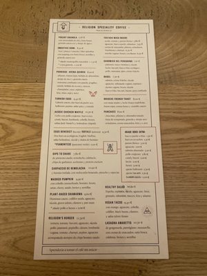 Menu photo 3 Religion Madrid, M Menu photo 3 Religion Madrid, M