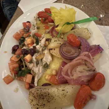 Lombardi's On the Bay - Whole Bronzino with bruschetta. The Bronzino here is fantastic - Italian Near Me - Patchogue, New York