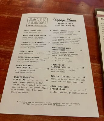 Menu photo 2 Salty Sow Austin, TX