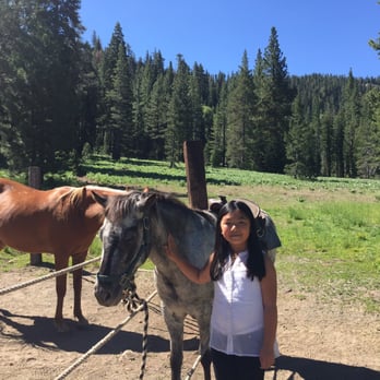 Alpine Meadows Stables - Na petting Chewy the pony - Horseback Riding Near Me - Tahoe City, California