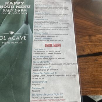 Sol Agave - Great Happy Hour Menu - New Mexican Cuisine Near Me - Santa Monica, California Sol Agave - Great Happy Hour Menu - New Mexican Cuisine Near Me - Santa Monica, California