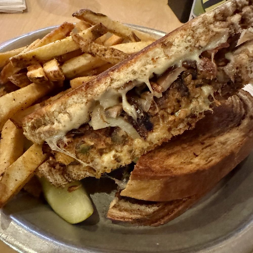 R P Tracks - Nature Lover Sandwich with fries and a pickle - American Near Me - Memphis, Tennessee R P Tracks - Nature Lover Sandwich with fries and a pickle - American Near Me - Memphis, Tennessee