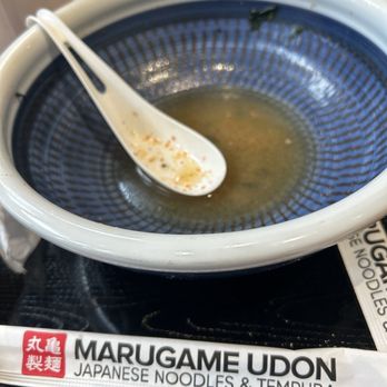 Marugame Udon - Showing the end result. I ordered the Beef Dashi Udon which you can probably search the photo online. The end is what really counts. - Japanese Near Me - Rancho Cucamonga, California Marugame Udon - Showing the end result. I ordered the Beef Dashi Udon which you can probably search the photo online. The end is what really counts. - Japanese Near Me - Rancho Cucamonga, California