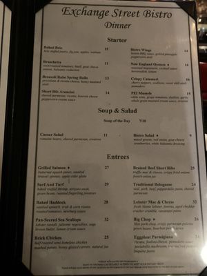 Menu photo 1 Exchange Street Bistro Malden, MA Menu photo 1 Exchange Street Bistro Malden, MA