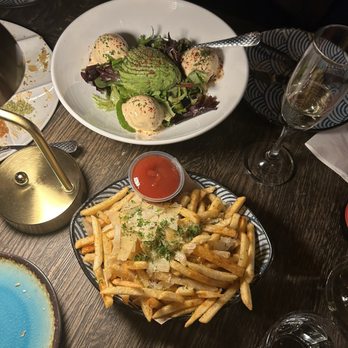 Dunya Bistro - Stuffed Falafel Salad and French Fries - Mediterranean Near Me - San Francisco, California Dunya Bistro - Stuffed Falafel Salad and French Fries - Mediterranean Near Me - San Francisco, California