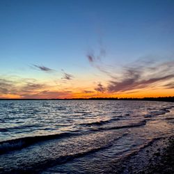 Orient Beach State Park - Sunset from the beach, near the parking lot