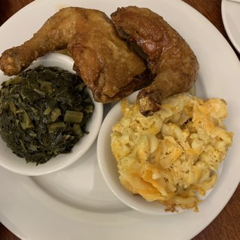 Amy Ruth's - The Reggie Harris with mac n' cheese and collard greens. So good! - Southern Near Me - New York, New York