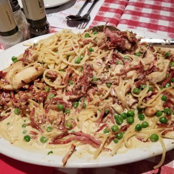 Buca di Beppo Italian Restaurant - Carbonara pasta - Italian Near Me - Redondo Beach, California