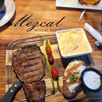 Mezcal - 12oz ribeye loaded potato and mac and cheese - Mexican Near Me - Newport News, Virginia