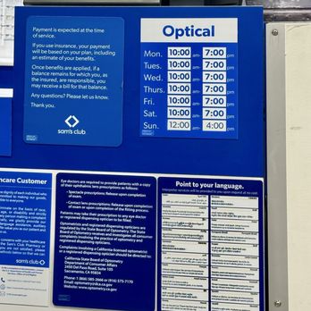 Sam’s Club Optical Department - Hours - Eyewear & Opticians Near Me - Vacaville, California Sam’s Club Optical Department - Hours - Eyewear & Opticians Near Me - Vacaville, California