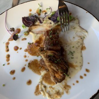 Bistro du Midi - Mushrooms were far too heavily soaked in soy sauce, but the steak was perfectly cooked - French Near Me - Boston, Massachusetts