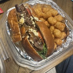 Chimichurri Steak Sammie with Tator Tots