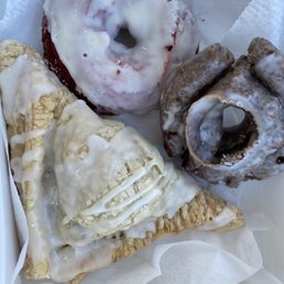 Red Velvet - chocolate glaze - pecan turnover Red Velvet - chocolate glaze - pecan turnover