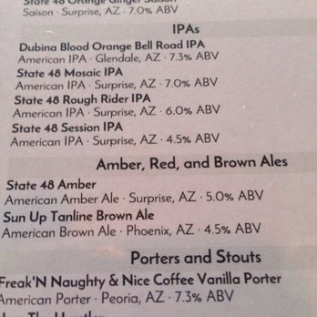 State 48 Brewery - IPA list today - New American Near Me - Surprise, Arizona State 48 Brewery - IPA list today - New American Near Me - Surprise, Arizona