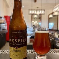 Four Roses Distillery - Oakspire 9% ABV collaboration between Four Roses Bourbon Distillery and New Belgium Brewery.
