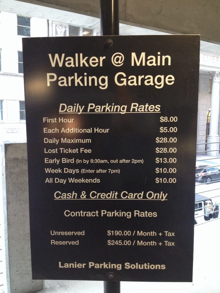 WALKER MAIN GARAGE Updated September 2024 820 Main St, Houston, Texas Parking Phone