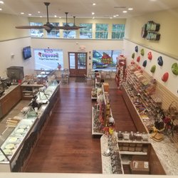 Scoops - Ice cream, coffee and food on the left. Bulk candy and gifts on the right.
