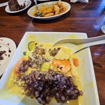 Savory Thai - Mid course photo of our two entrees. - Thai Near Me - Orem, Utah