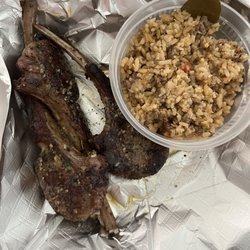 Greedy Boyz - Lamb chops and dirty rice...really good