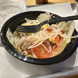 Burger in a bowl Burger in a bowl