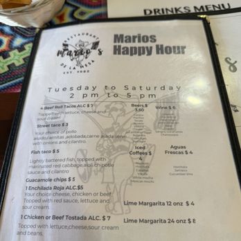 Mario's De La Mesa Restaurant - Happy hour menu - Mexican Near Me - La Mesa, California